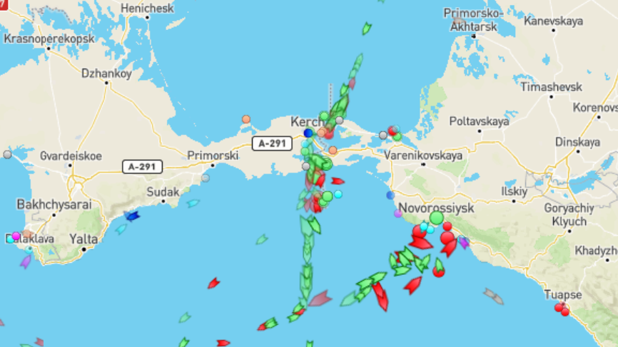 Карта крымский мост через керченский