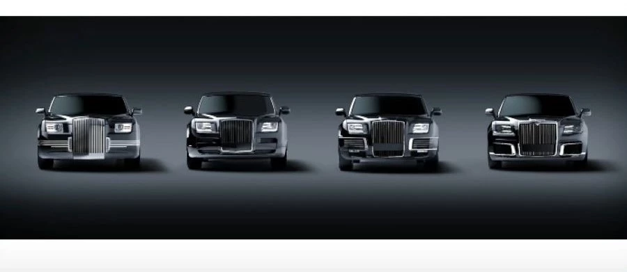 Эволюция фронтальной части Aurus с 2013 по 2016 годы / НАМИ