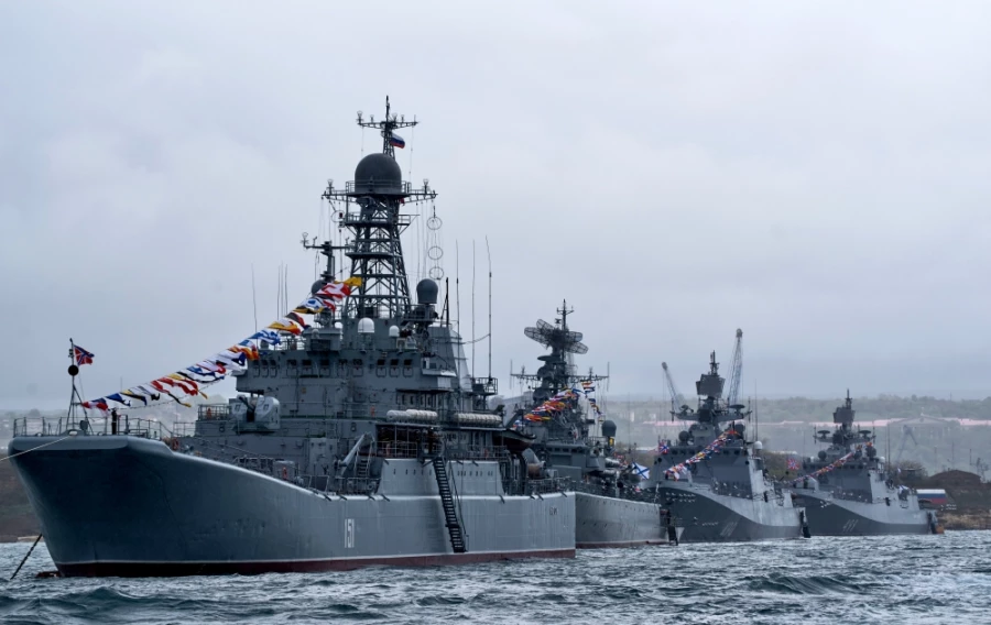Корабли Черноморского флота на репетиции парада в Севастополе. Фото: Василий Батанов, РИА Новости