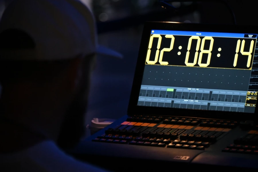 Обратный отчет до начала запуска ракеты-носителя Союз-2.1б с разгонным блоком Фрегат и автоматической станцией Луна-25. Фото: Максим Блинов, РИА Новости