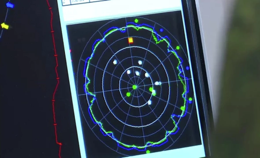 Дисплей радара  радиолокационной станции Небо-Т. Фото: МО РФ